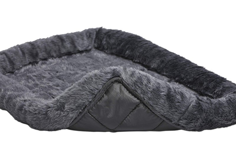 New World Dog Bed â€“ Gray Faux Fur Bolster, Ultra-Soft and Machine Washable, Fits 24-Inch Crates and Carriers, for Small Dogs and Cats - Image 2
